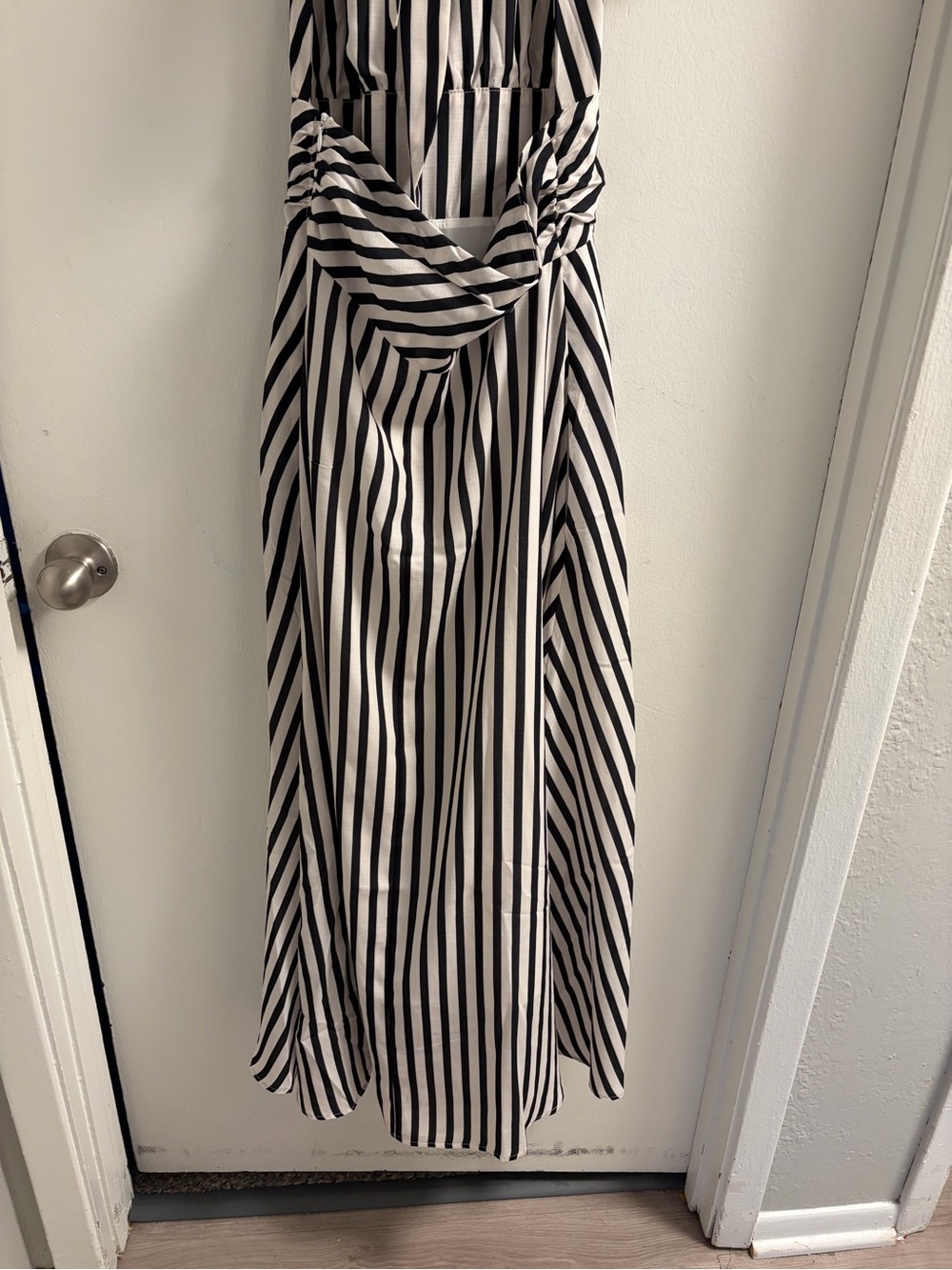 Commense Black & White Striped Halter Maxi - Picture 11 of 13